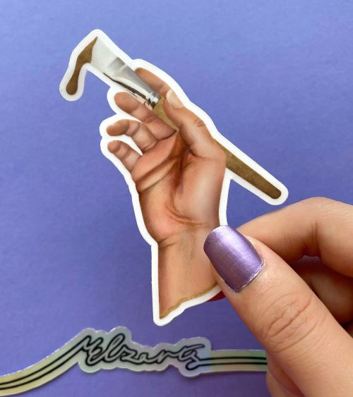 artist's hand sticker