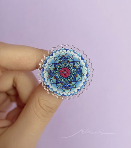 Melzarts creative vision mandala Acrylic pin