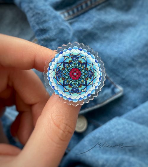 Melzarts creative vision mandala Acrylic pin